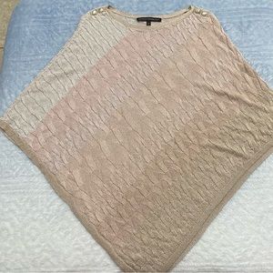 White House Black Market Pink and Brown Poncho